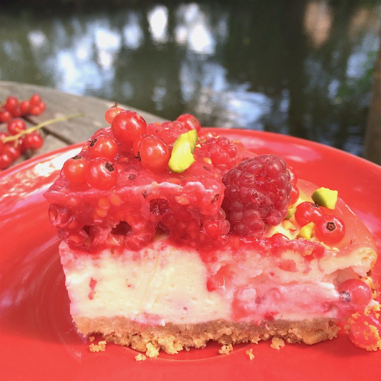 Käsekuchen mit Johannisbeeren und Himbeeren - glutenfrei - glutenfreie ...