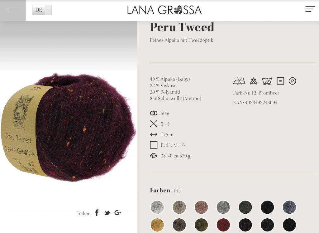 Wolle Lana Grossa Peru Tweed 