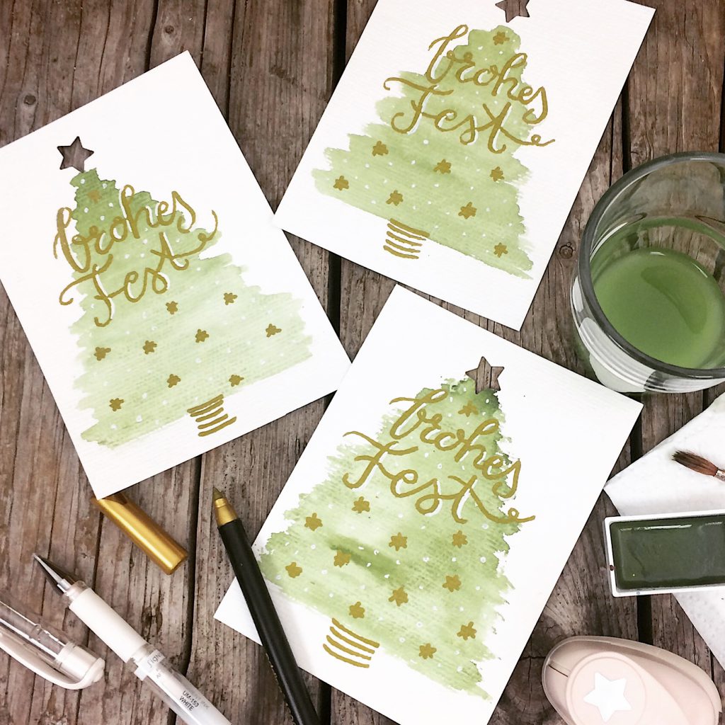 Weihnachtskarten - Handlettering - glutenfreie Rezepte &amp; kreative Ideen