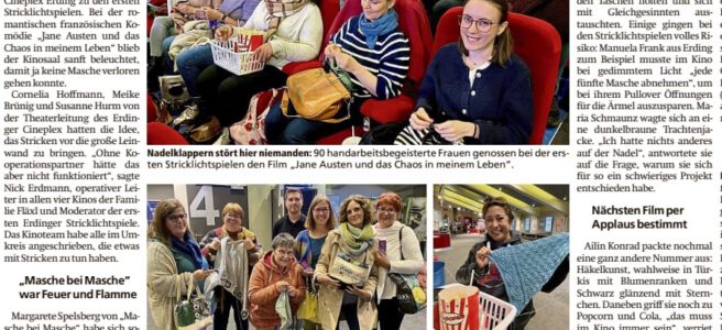 Cineplex Erding Stricklichtspiele Stricken im Kino